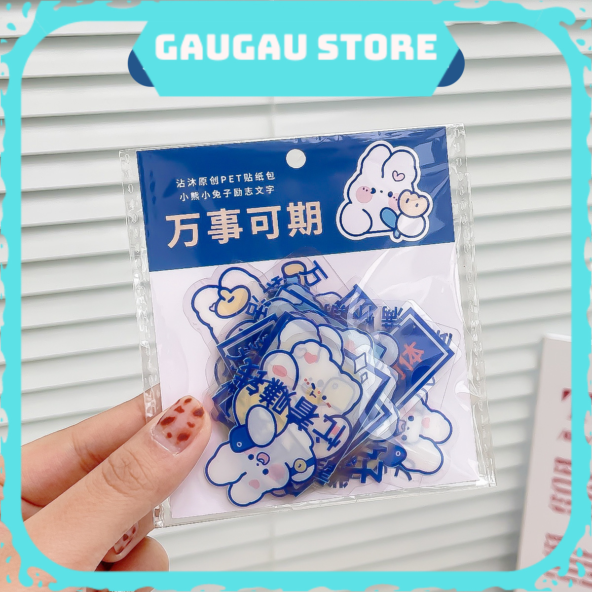 Set 40 sticker trang trí hình thú cưng dễ thương
