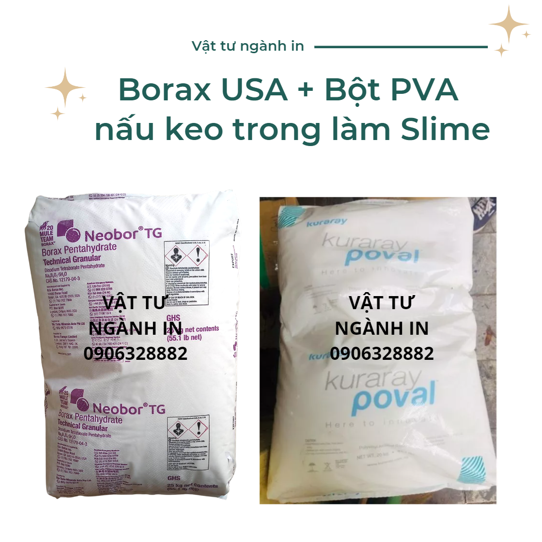 Bột Borax Mỹ - bột PVA nấu keo trong làm slime