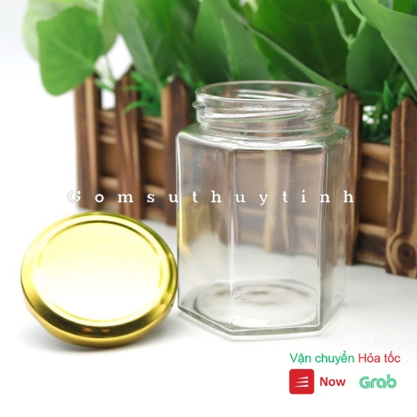 Combo 10 Hũ thủy tinh lục giác 280Ml đựng thực phẩm