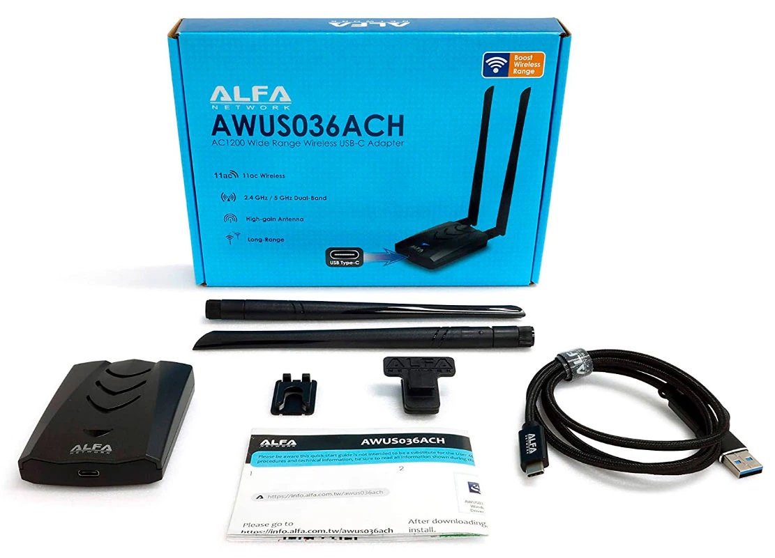 ALFA AWUS036AC RT8812AU BT5 Kali Linux MAC Win10 Thu wifi