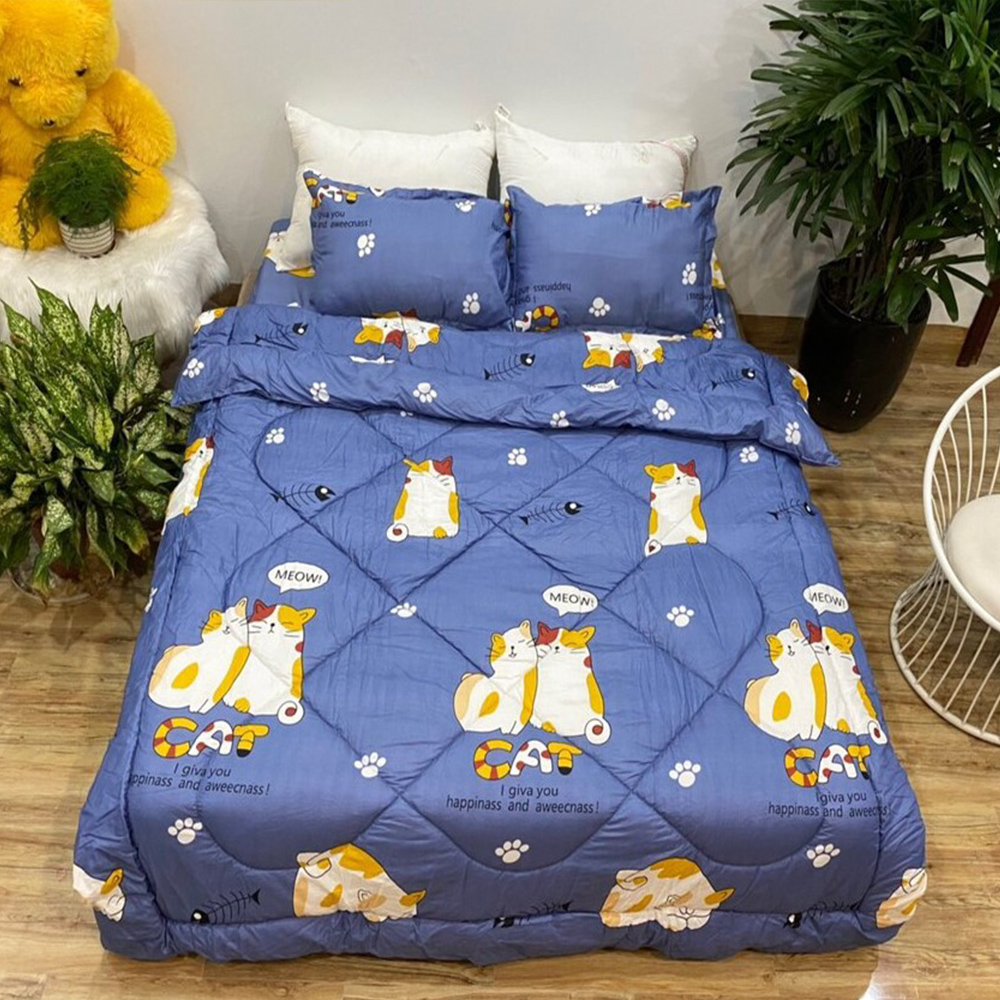 [CHĂN PHAO] Bộ 5 món Chăn Phao Ga Gối chất liệu Poly Cotton [Được lựa chọn mẫu] [ 1 Chăn phao + 1 Ga chun + 2 Vỏ gối nằm + 1 Vỏ gối ôm ]