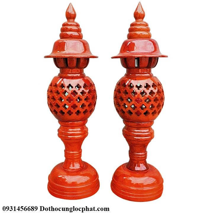 Đèn thờ cúng gia tiên quả dứa bằng gỗ