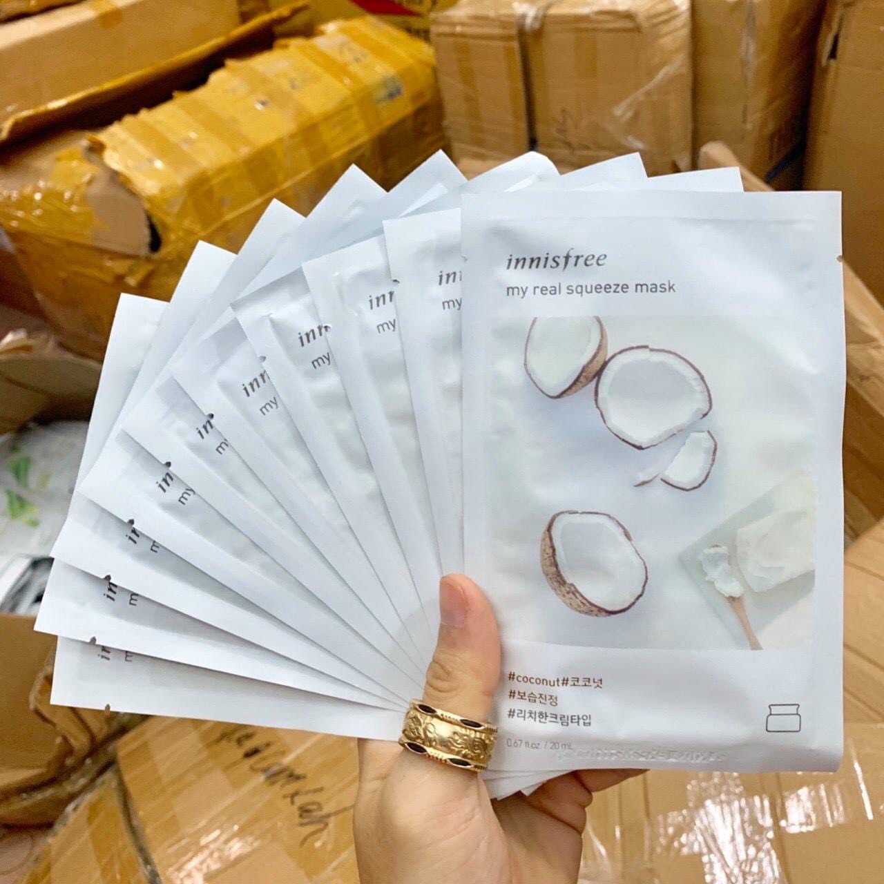 Combo 10 Miếng Mặt Nạ Innisfree Hàn Quốc Trắng Da, Nhiều Mùi