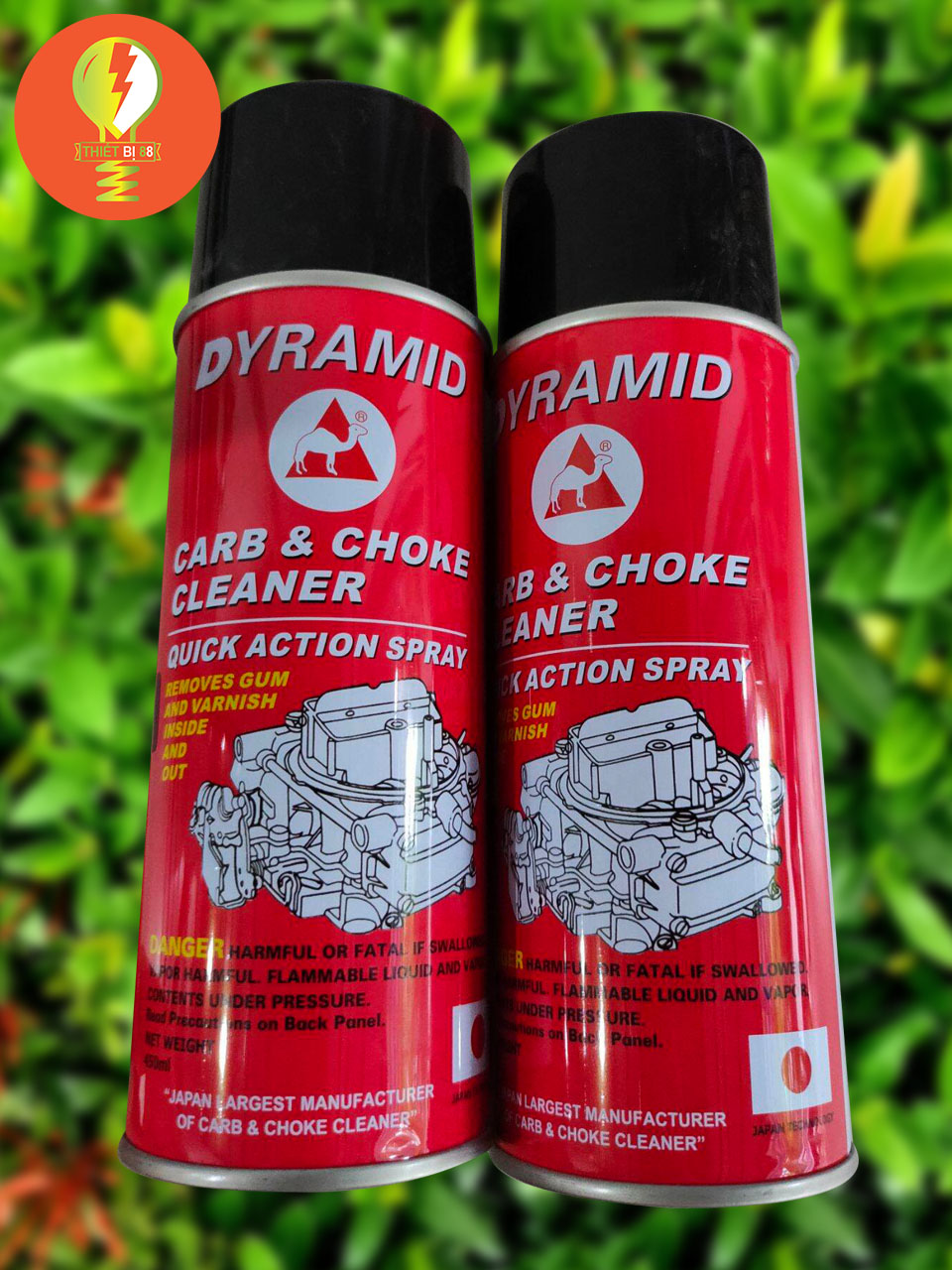 Combo 2 bình xịt tẩy rửa chế hòa khí xe máy & ô tô, chai xịt chế lạc đà, bình xăng con dyramid 450ml