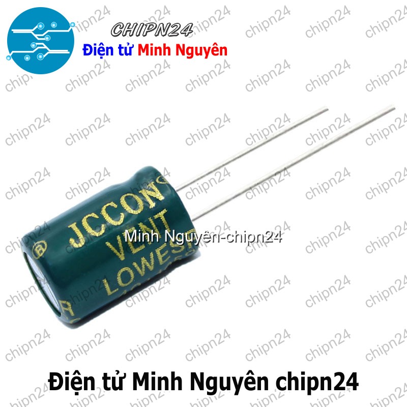 [5 con] (F274) Tụ hóa 680uF 16V Xanh Lá (8x12mm) (Tần số cao) - HH005496