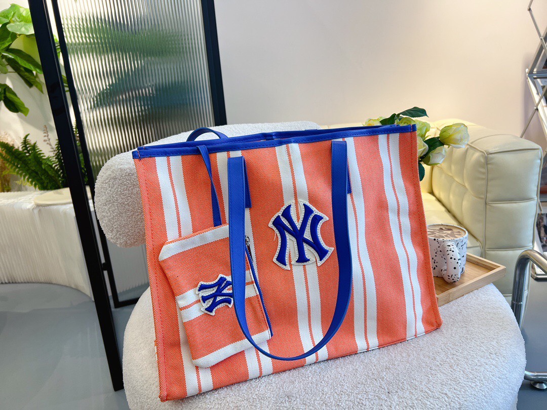Túi tote sọc MLB canvas cao cấp (chuẩn hãng)