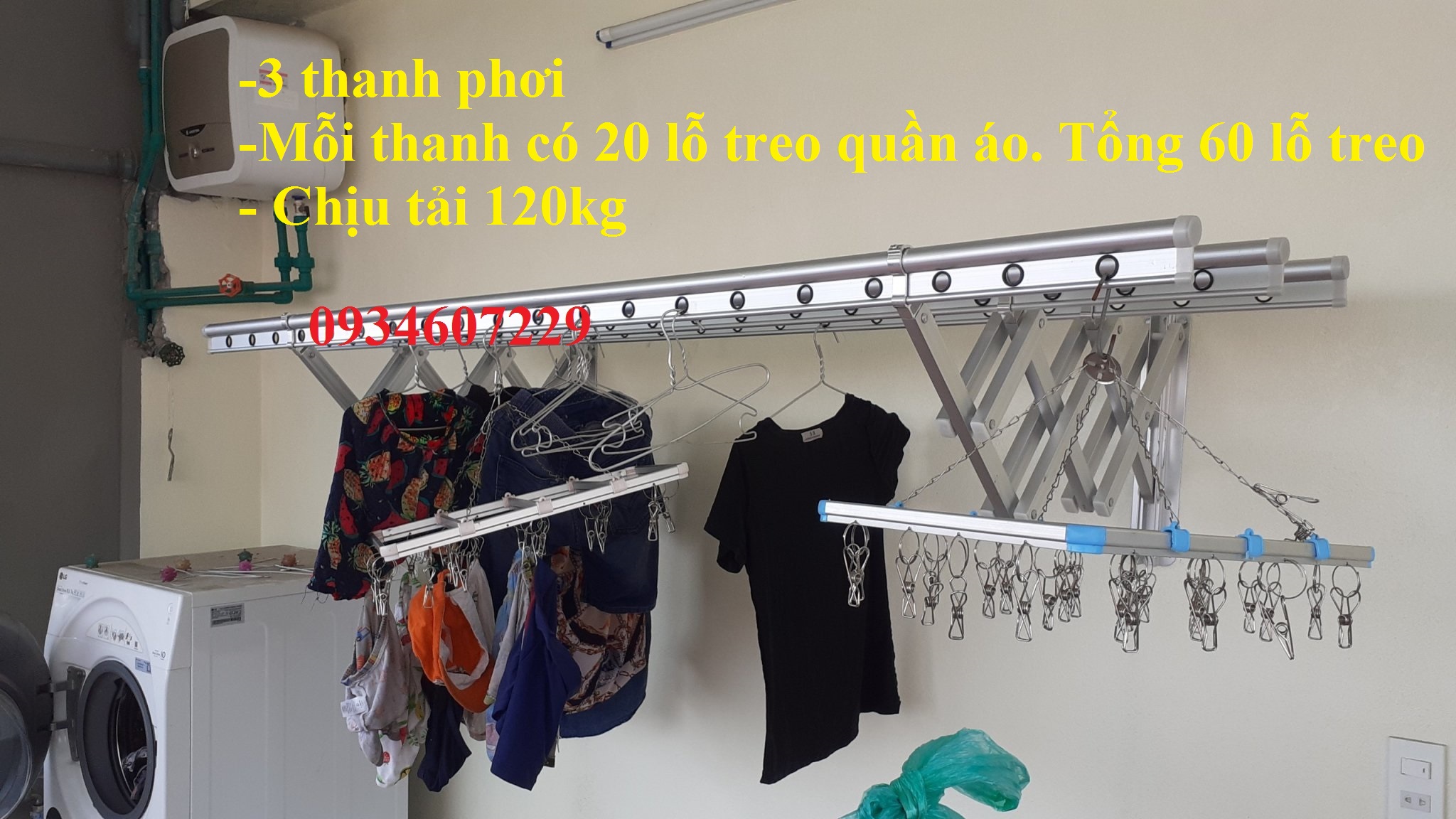 Giàn phơi gắn tường Hàn Quốc