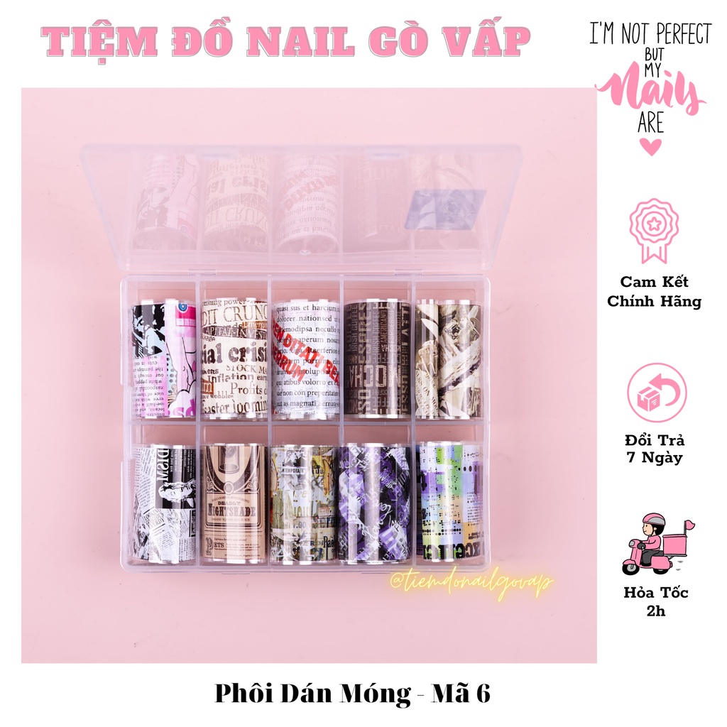 Hộp Phôi Dán Trang Trí Móng Tay Nhiều Mẫu