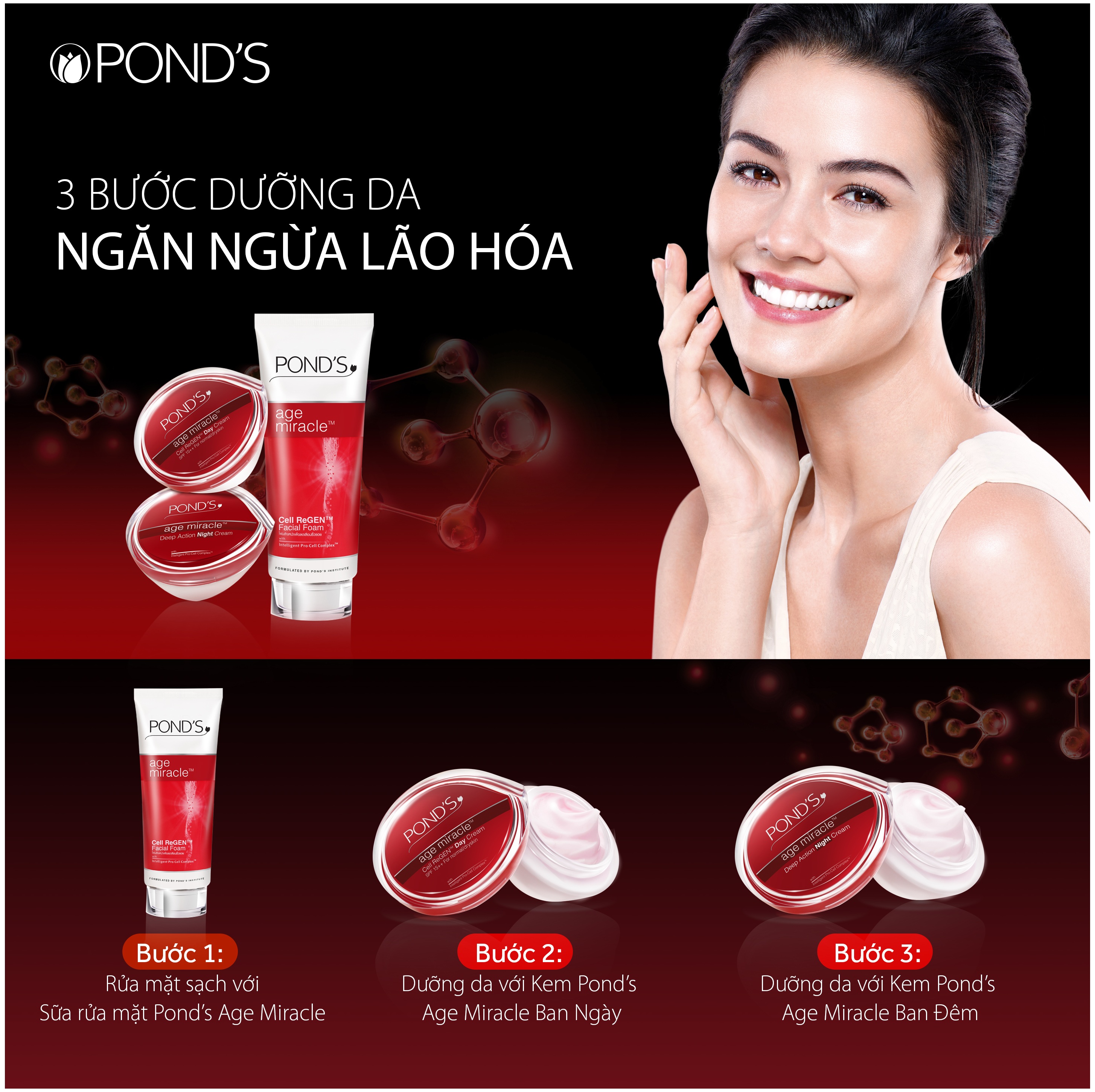 [HCM]Sữa Rửa Mặt Ponds Chống Lão Hóa Age Miracle (100g)