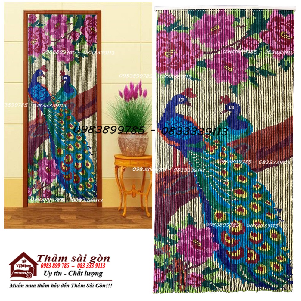 Màn Hạt Nhựa Con Công 06 Rèm Hạt Nhựa Mành Hạt Nhựa.