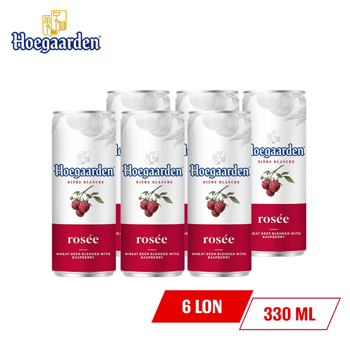 Lốc 6 lon bia hoegaarden rosee 330ml