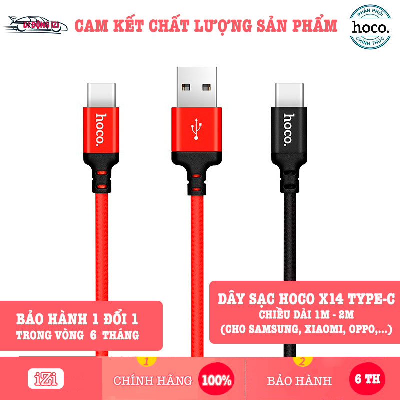 [HCM]Dây Cáp Sạc Type-C Hoco X14 Dành Cho Android Samsung Xiaomi Oppo... SIÊU BỀN [CHÍNH HÃNG]