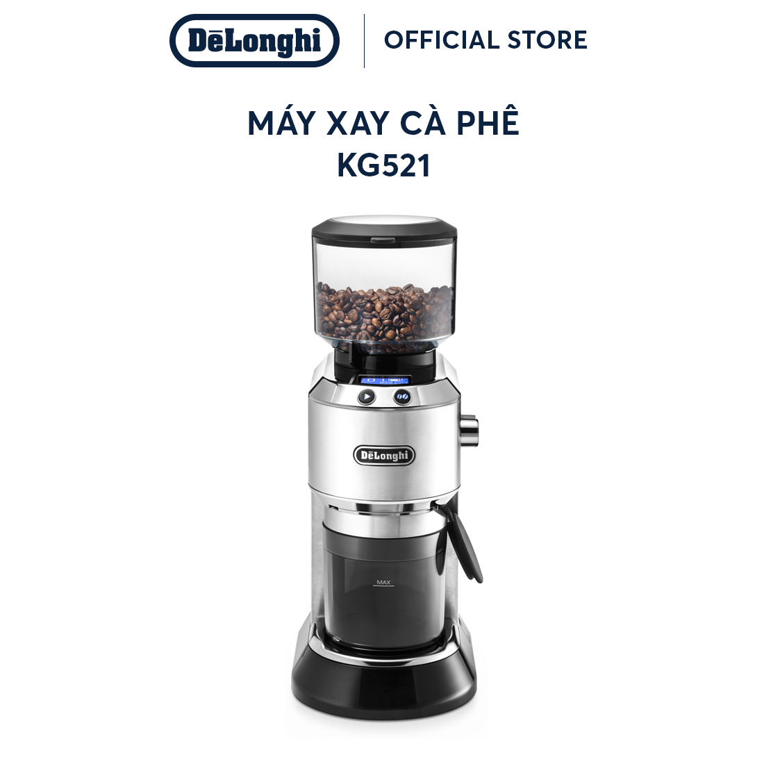 Máy xay cà phê DeLonghi KG521.M - 18 chế độ xay - Bảo hành 12 tháng