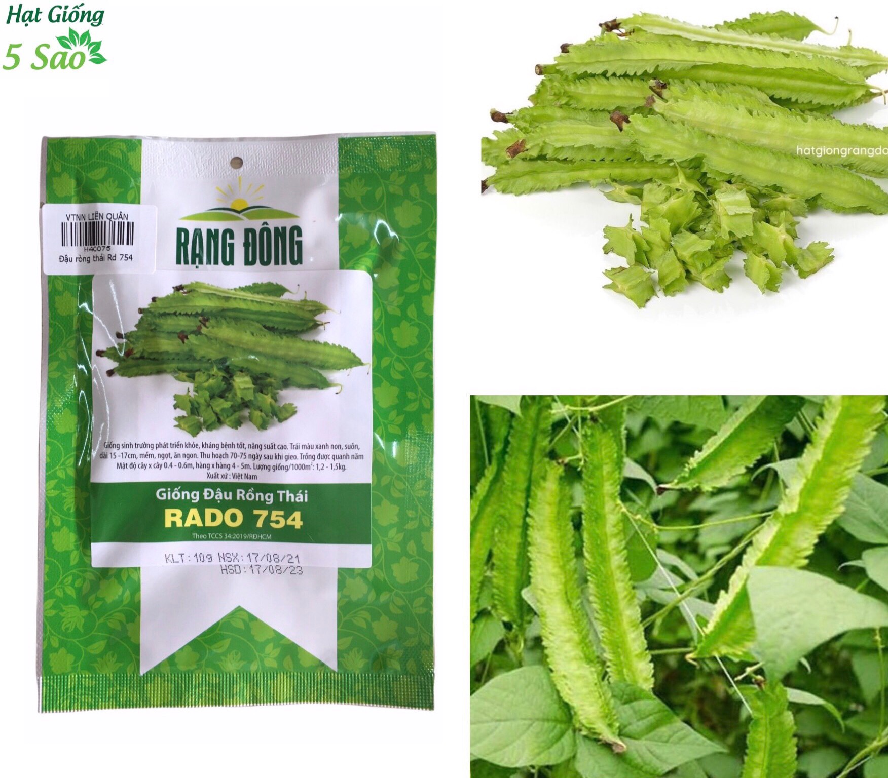 Hạt giống đậu rồng thái rđ 754