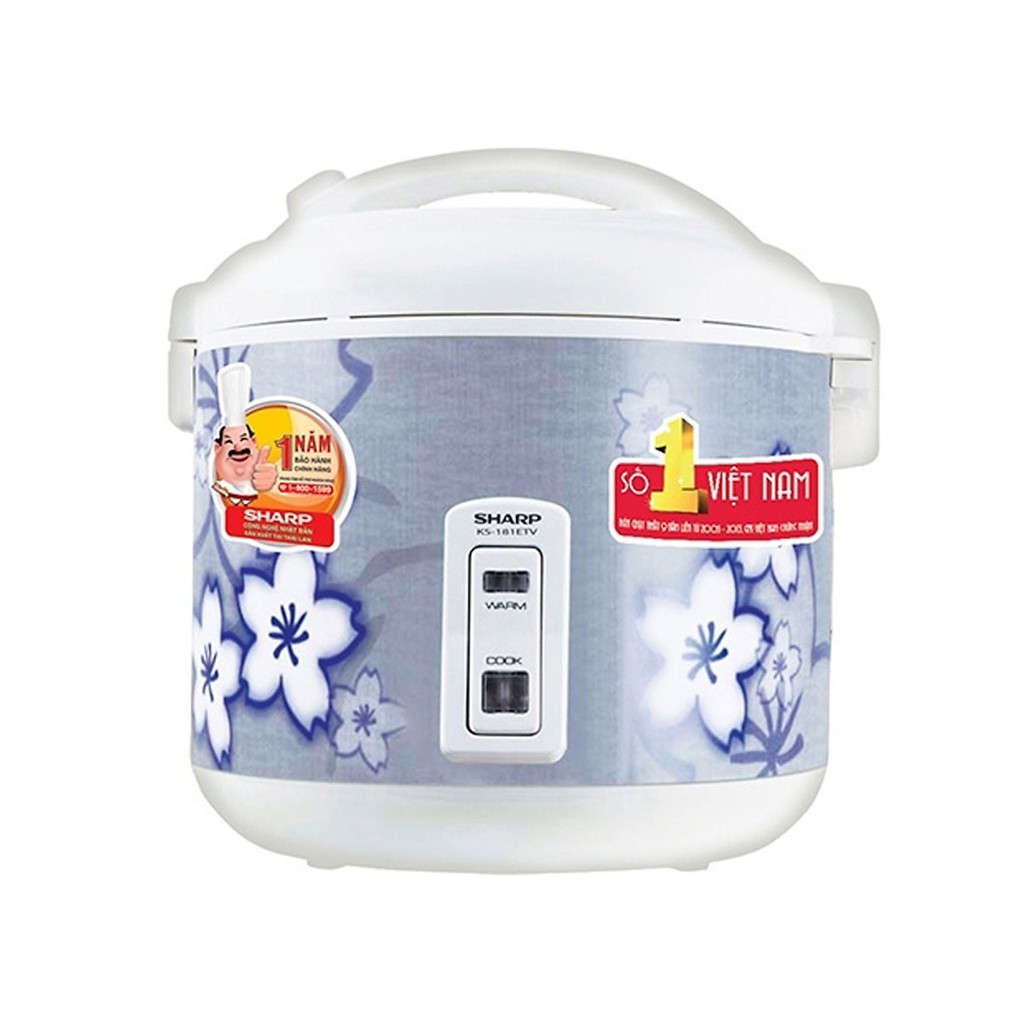 Nồi Cơm Điện Sharp Nắp Gài Ks-N181Etv ("Sl") 1,8 Lít