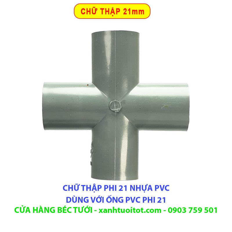 [HCM]Chữ thập nhựa PVC phi 21