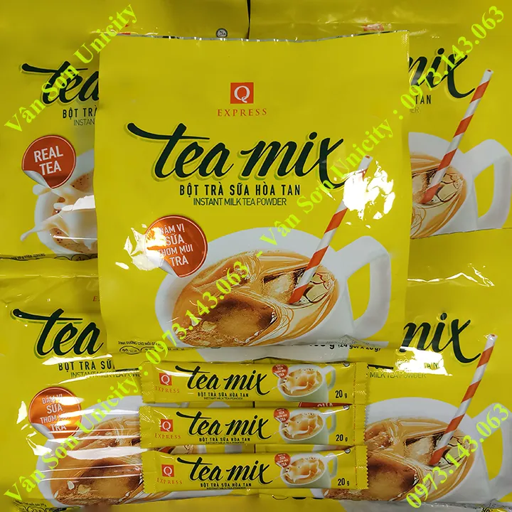 04 bịch Trà sữa Tea mix Trần Quang bịch 480g (24 gói dài nhỏ x 20g)