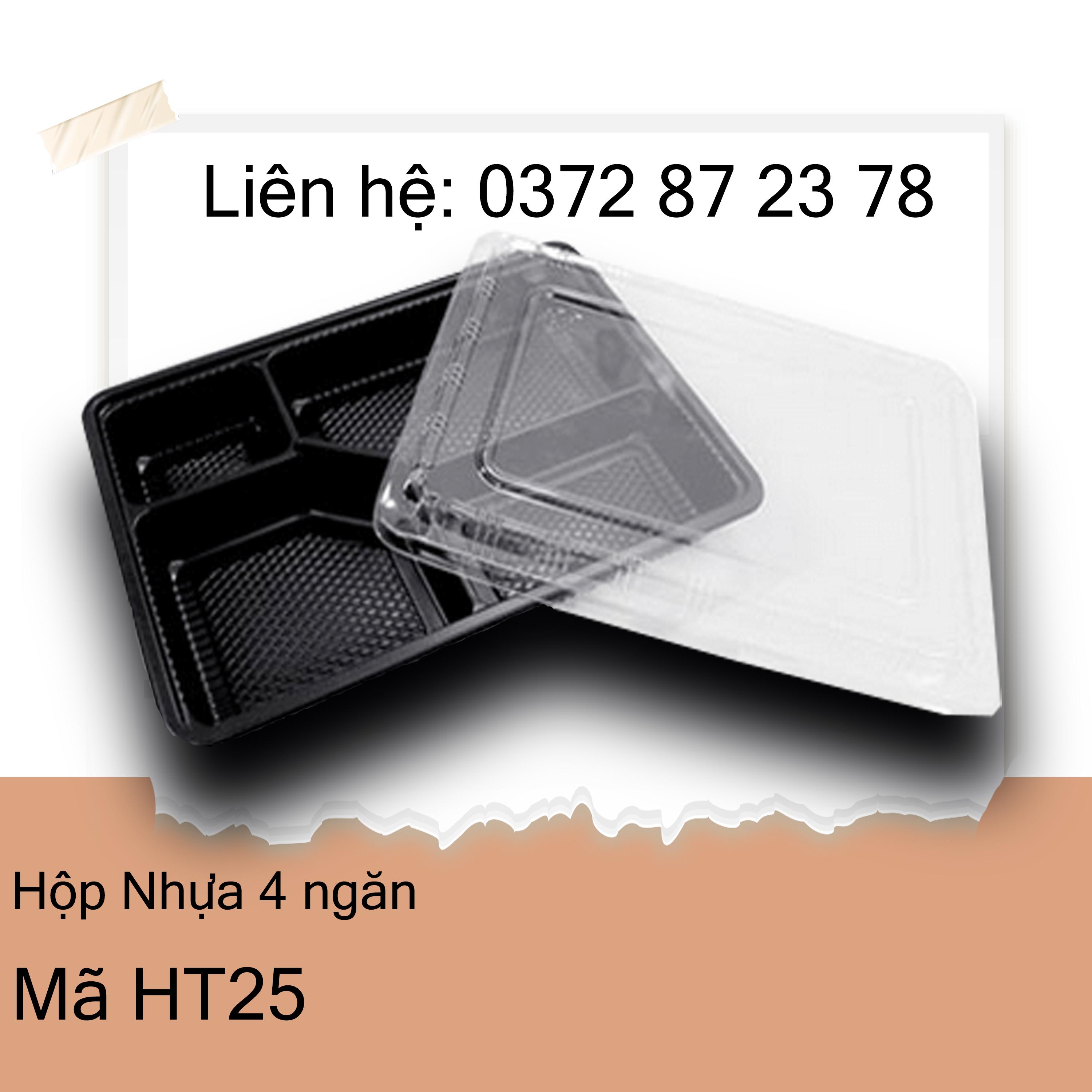 [HCM]Hộp cơm 4 ngăn HT25 dùng 1 lần