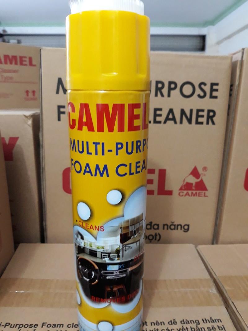 Bình xịt tẩy rửa nội thất đa năng CAMEL 650ml dạng bọt. Bình xịt tẩy Camel dùng cho ô tô,x e tải, nội thất gia đình (1 chai)