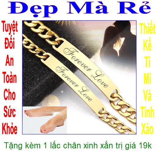 (Gift 01 ankle chains) bangles couple stainless steel đẹp that cheap engraved letter forever love-selling price as above is 1 pair such as figure