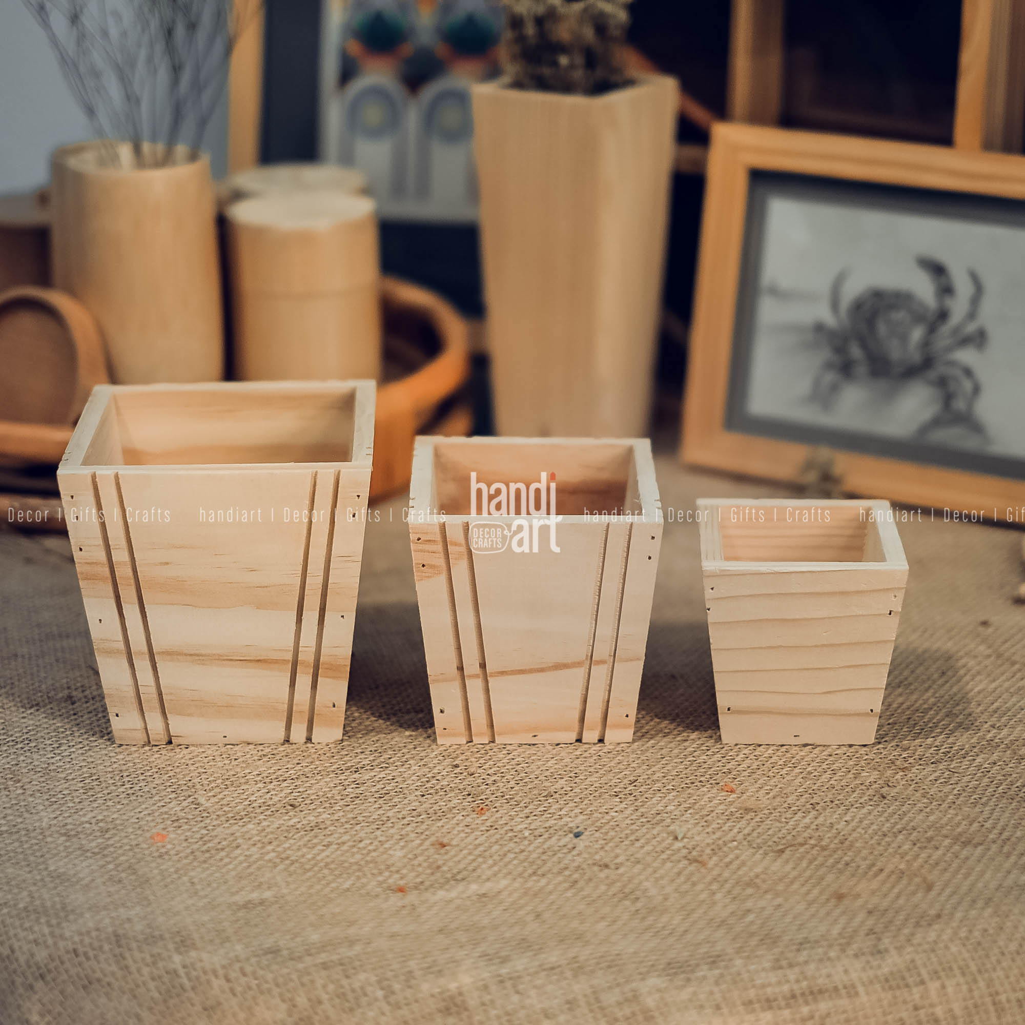 Chậu gỗ, Chậu gỗ để bàn trang trí