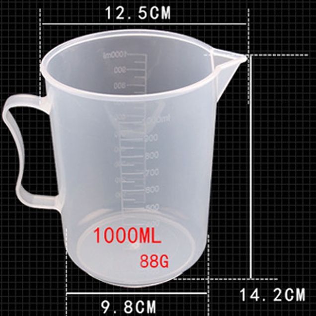 Ca nhựa có vạch 1000ml - ca đong nhựa chia vạch 1 lít