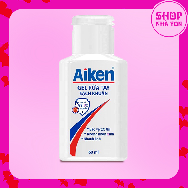Gel rửa tay 100ml Aiken diệt khuẩn nhanh khô không gây nhờn tay