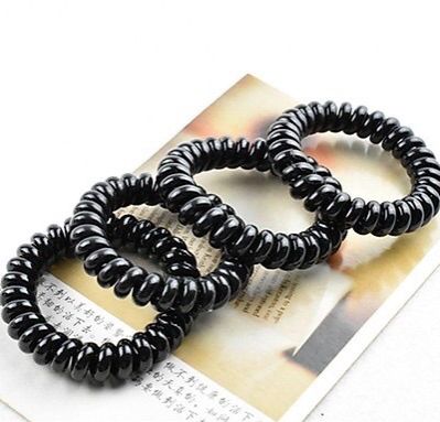 Buộc tóc lò xo lớn, cột tóc lò xo màu đen thời trang