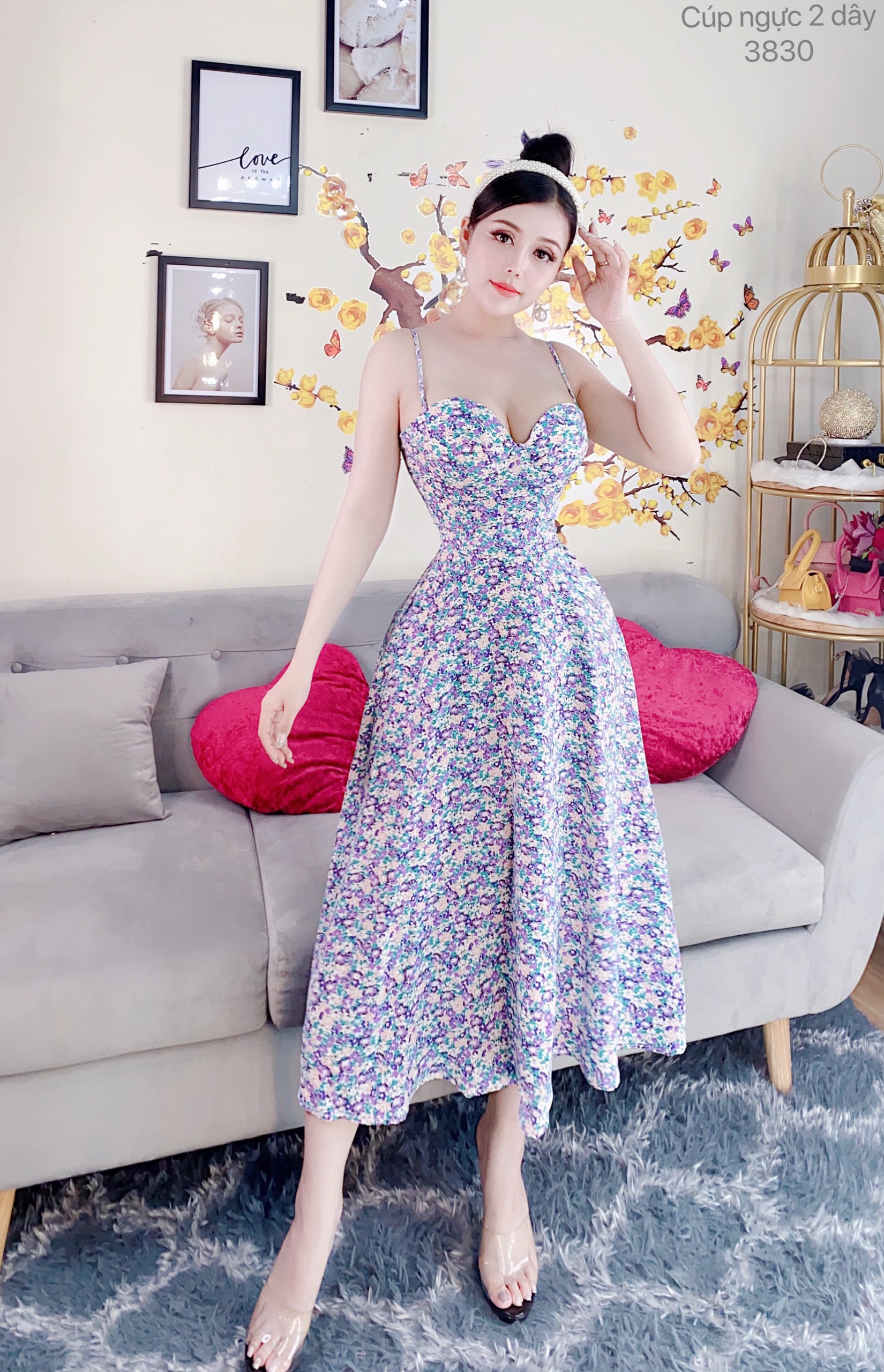 Váy Cúp Ngực 2 Dây Dáng Dài Sang Trọng