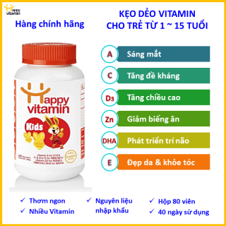 Kẹo dẻo bổ sung Vitamin cho bé từ 1-15 tuổi Happy Vitamin Kids thumbnail