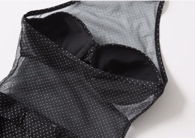 Bikini 1 mảnh chấm bi lưới BK04