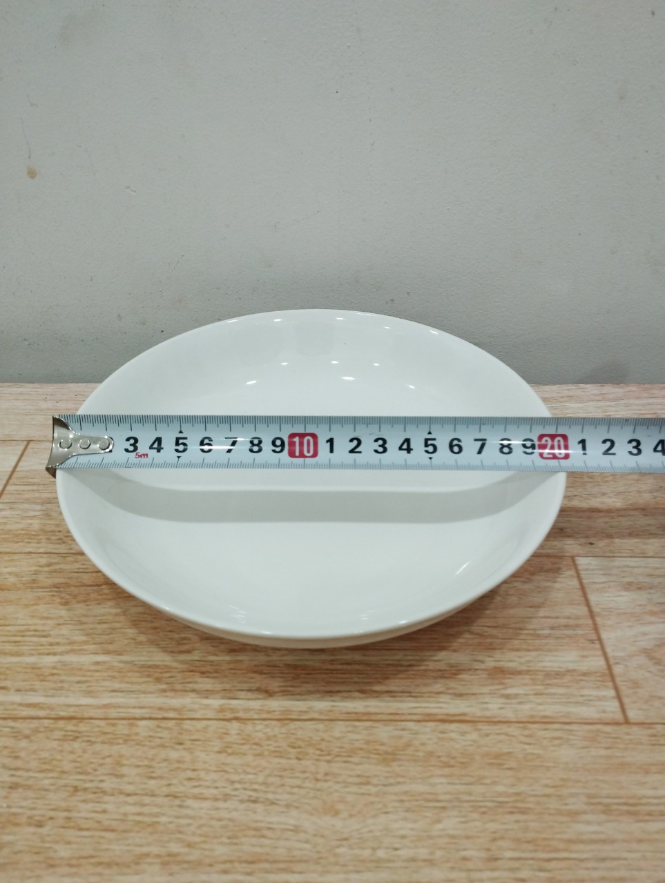 dĩa sứ trắng ngấn size 20cm, dĩa lót 15cm