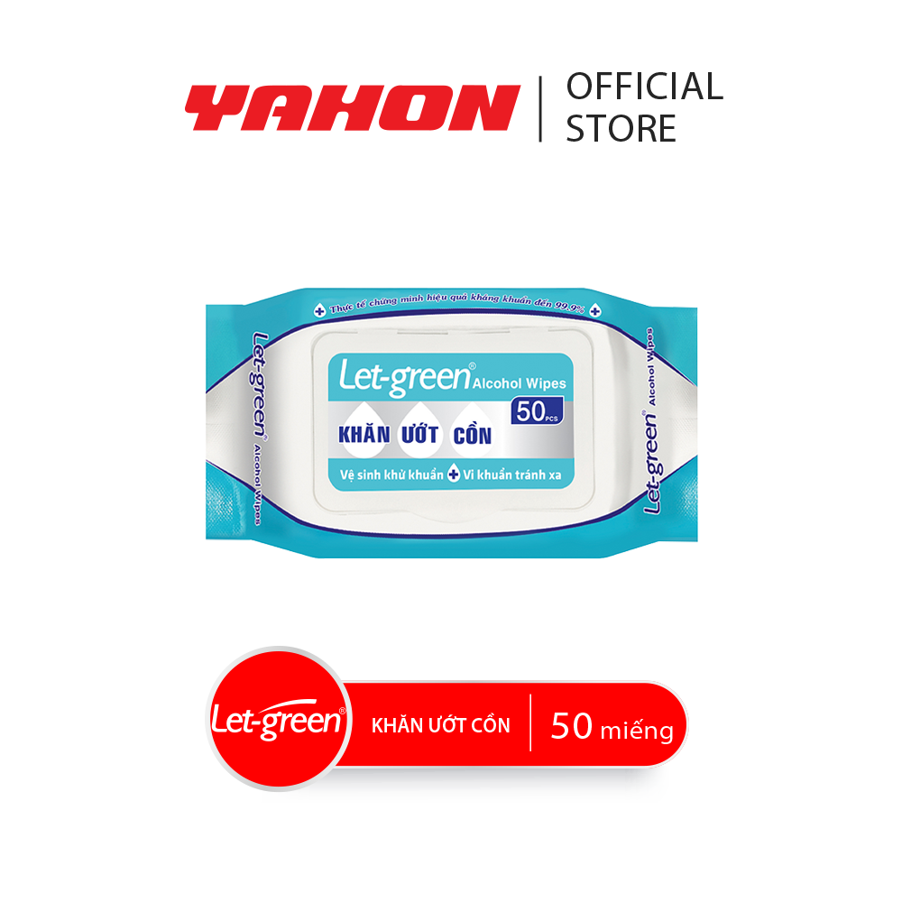 Khăn Ướt Cồn LET-GREEN 50 Miếng/Bao
