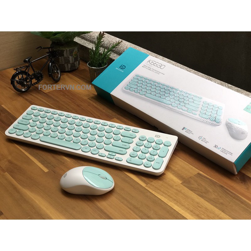 Bàn Phím Không Dây iK6630 Xanh