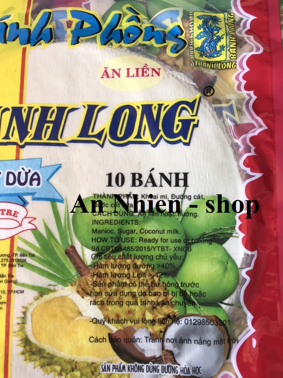 Bánh phồng sữa Thanh Long béo nước cốt dừa