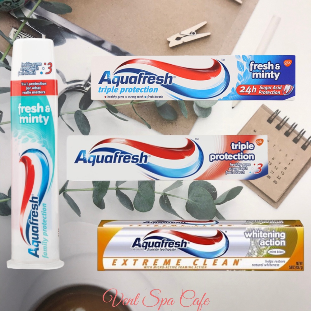 Toothpaste American Aquafresh mint/whitening action/Triple Protection Toothpaste white teeth-vent spa cafe