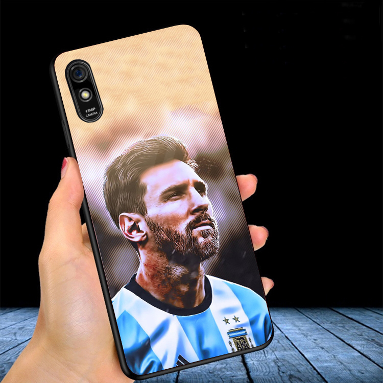 Ốp Lưng XIAOMI REDMI 9A Mặt kính In hình MESSI
