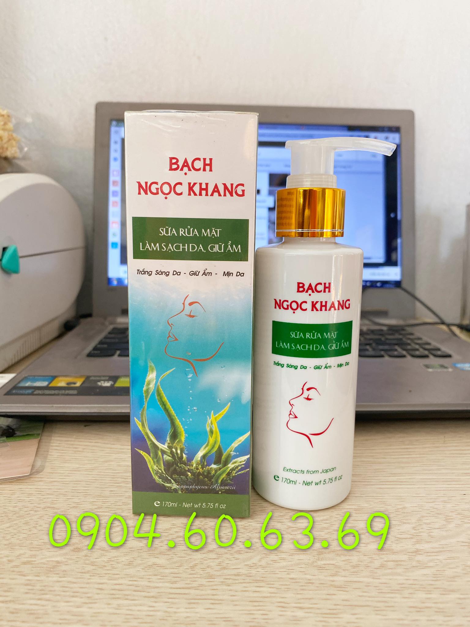 Sữa rửa mặt làm sạch da giữ ẩm bạch ngọc khang 170ml
