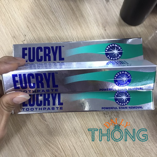 Kem đánh răng Eucryl bột đánh trắng răng bạc hà thơm mát Eucryl Toothpaste Freshmint 62g