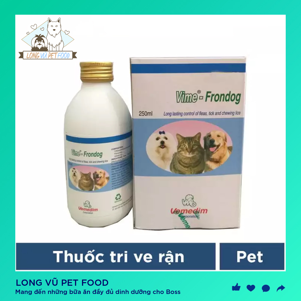Vemedim Frondog 250ml Xịt diệt ve ghẻ, bọ chét cho chó mèo - Long Vũ Pet Food
