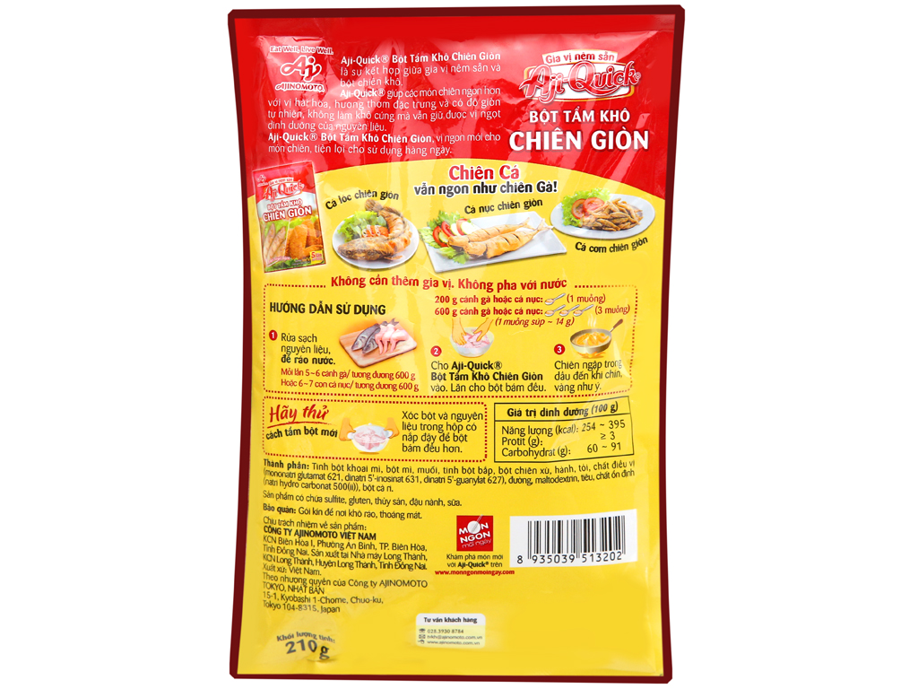 Bột tẩm khô chiên giòn Aji-Quick gói 210g