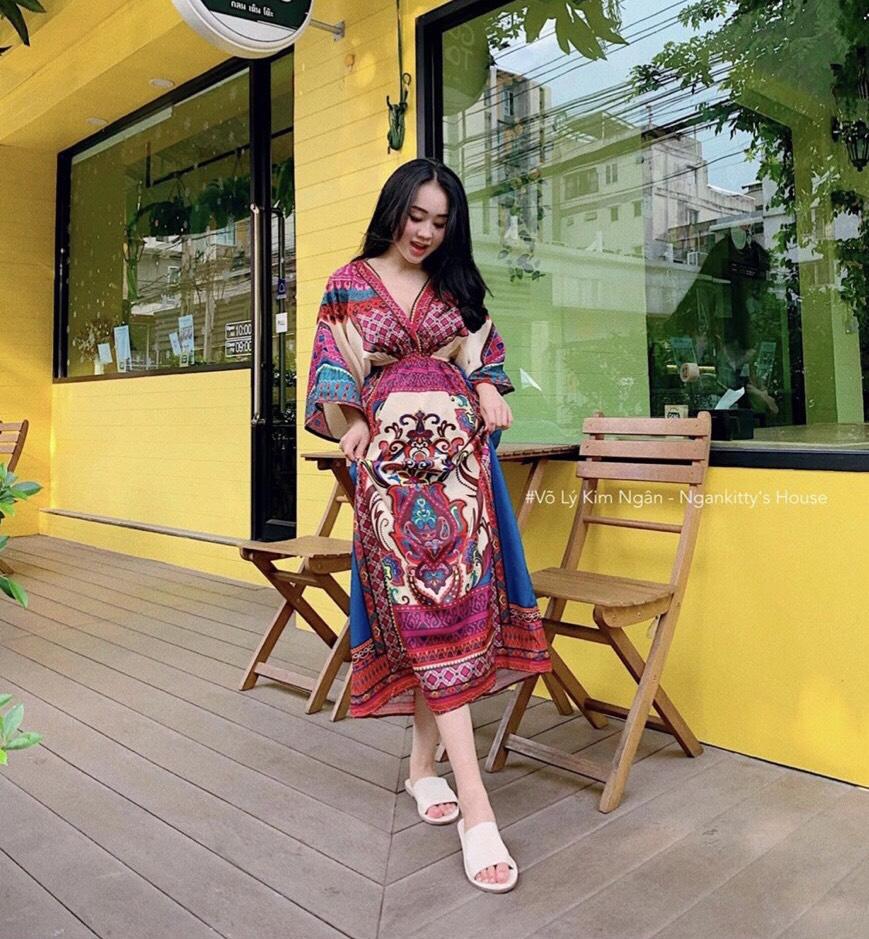 (HÌNH THẬT) ĐẦM MAXI THỔ CẨM HÀNG THIẾT KẾ MỚI NHẤT 2019