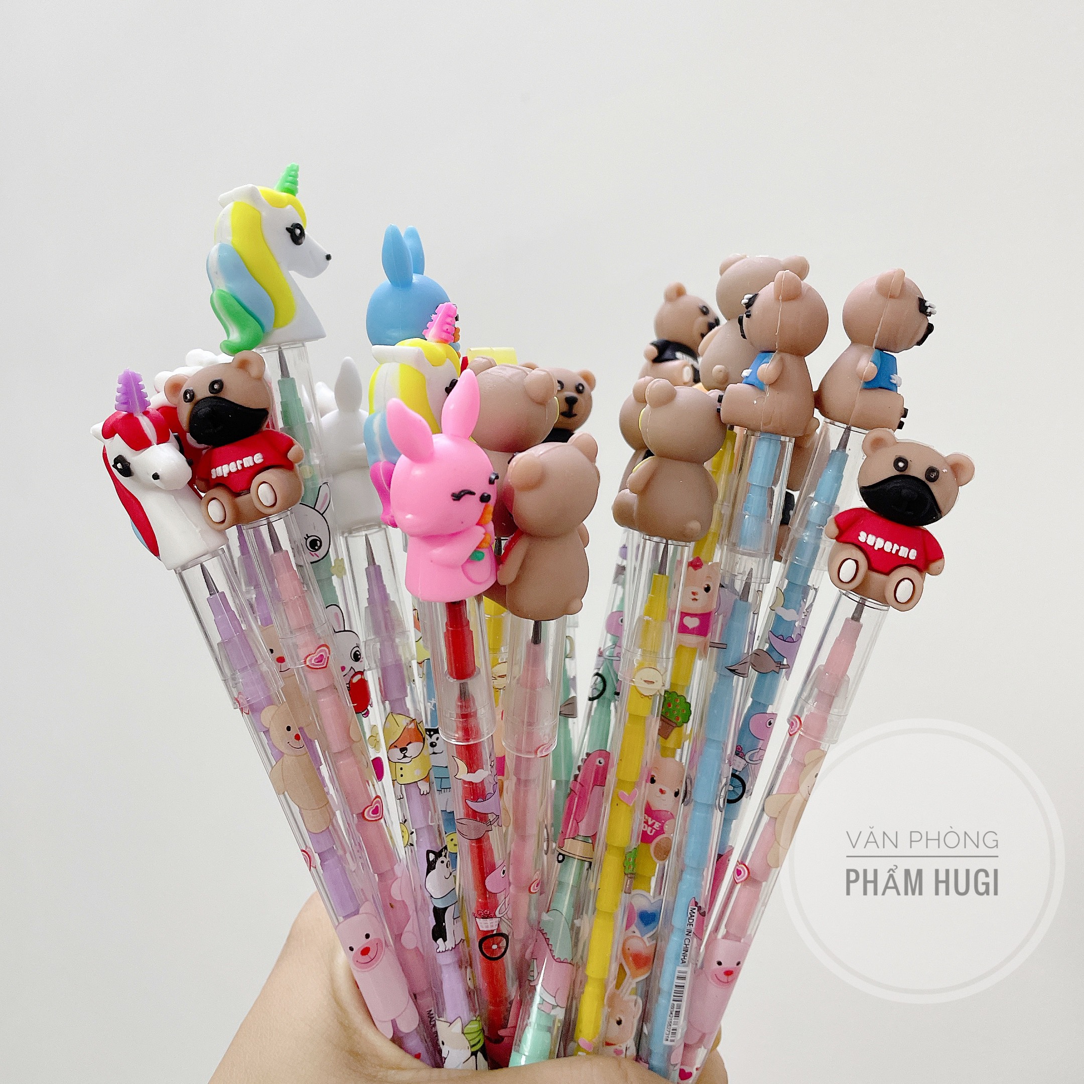 Combo 2 Cây Bút Chì Khúc Hình Thú (mix nhiều mẫu) hoạt hình dễ thương