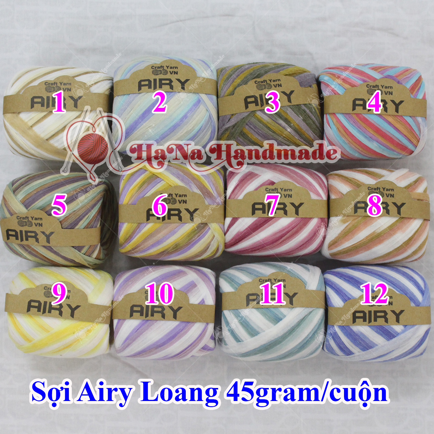 Sợi Airy loang 45gram/ cuộn ~100 mét