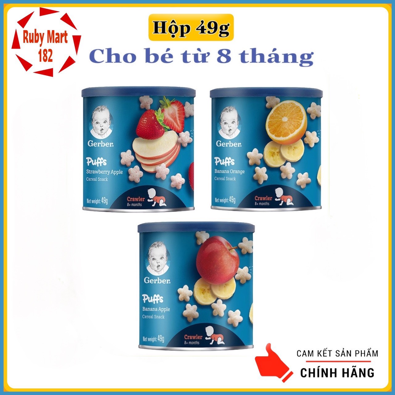 [Date 12.2023] Bánh ăn dặm Gerber lùn (49g)