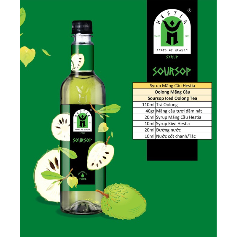 Siro / SYRUP MÃNG CẦU Hestia - chai 750ml