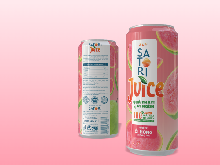 Pack 2 vị nước ép trái cây Satori Juice nhiều vị lựa chọn - 250ml (pack/ 6 lon)