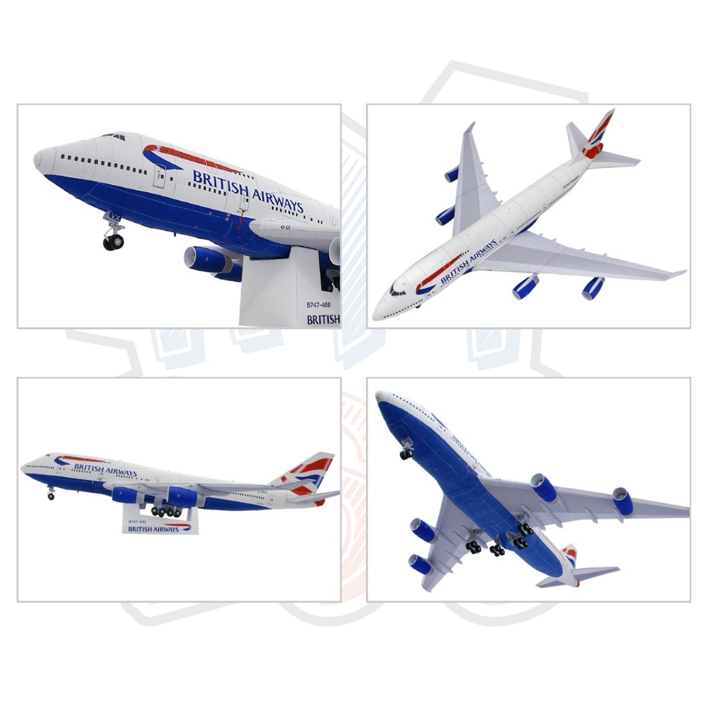 Mô hình giấy Máy bay British Airways Boeing747-400