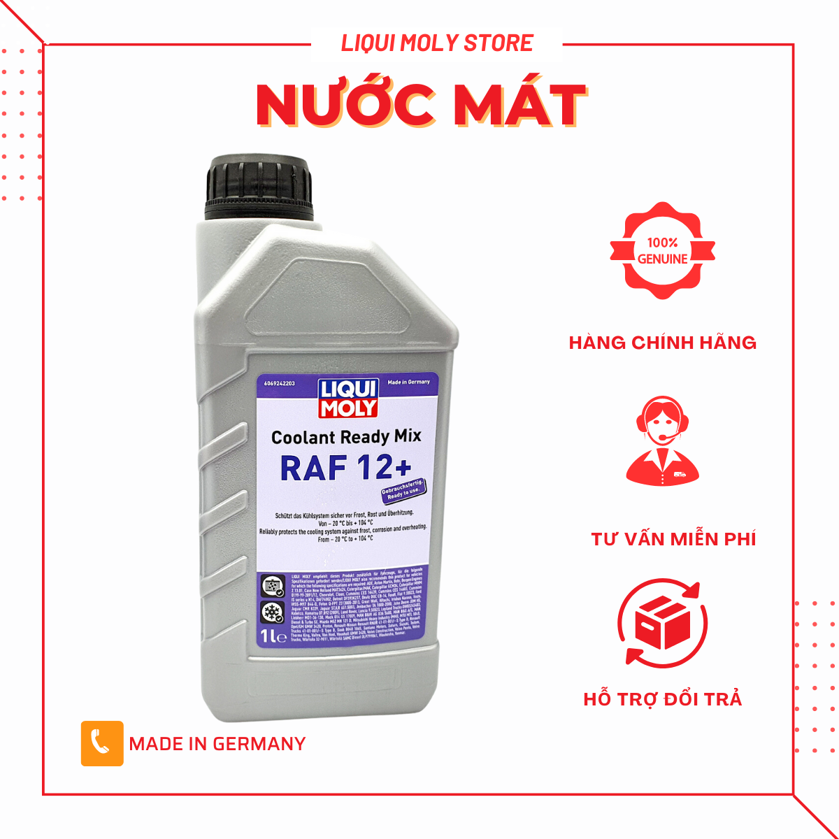 Nước mát pha sẵn Liqui Moly Coolant 1L