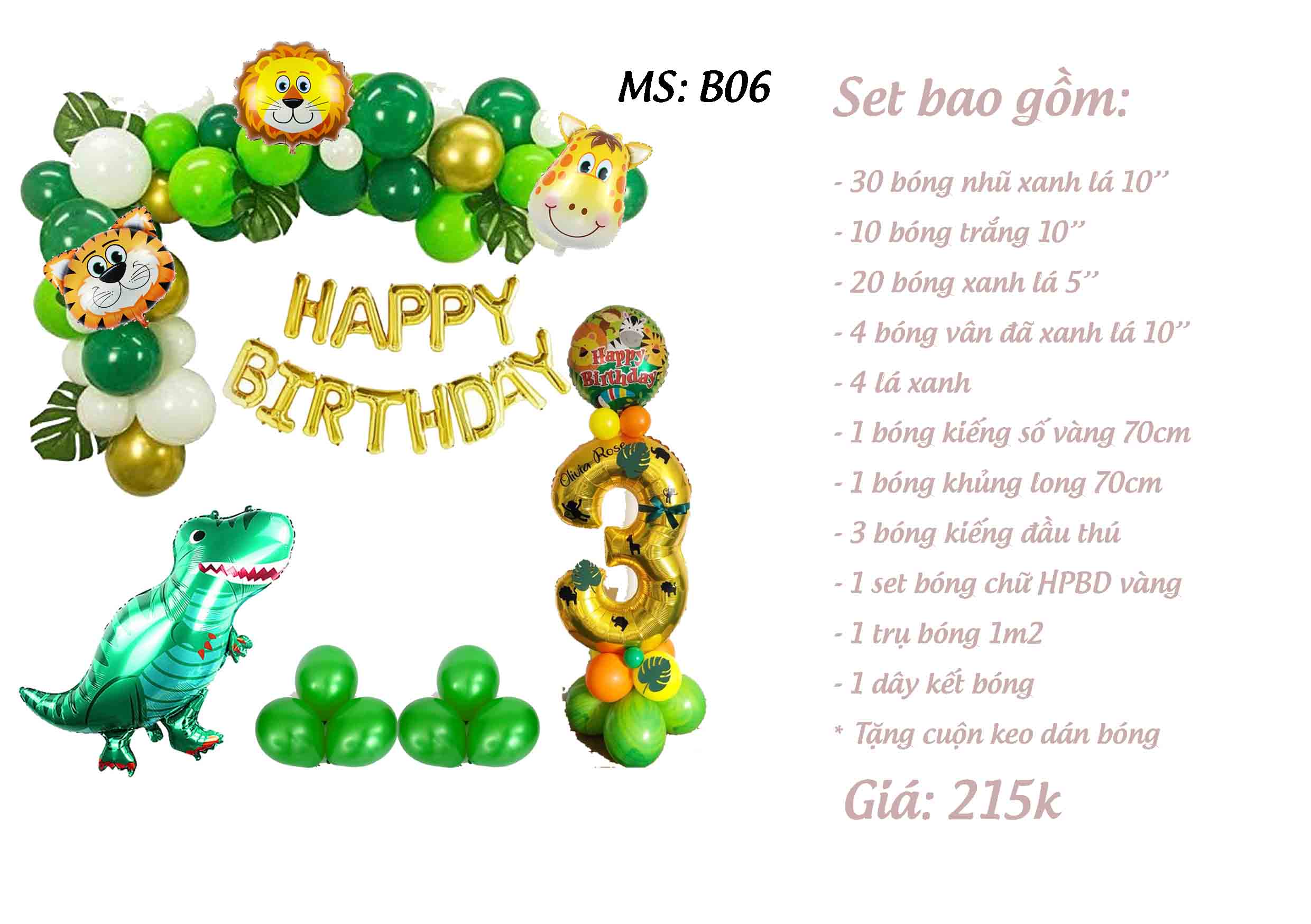 Bóng kiếng trang trí hình khủng long
